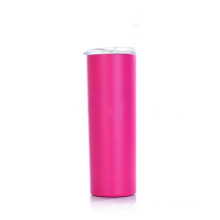 20oz Amazon Wholesale Straight Slim Beer Coffee Tumbler With Straw Stainless Steel 20oz  Slim Tumbler